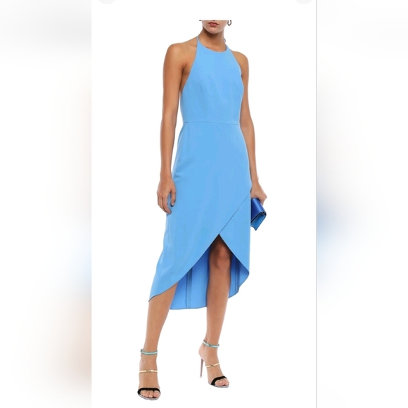 Alice + Olivia Kristy Halter High Low Dress Blue Size 10 NWT $330 - Picture 5 of 10